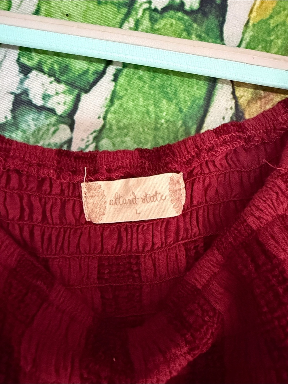 Textured Ruffled Tiered Dress in Deep Wine Red - Picture 4 of 5